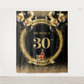 見事な30歳の男の誕生日パーティーのためのウィスキー タペストリー (正面)