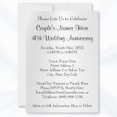 見事な40周年ルビー結婚記念日の招待状 招待状