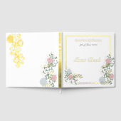 見事に栄結婚えた金ゴールド付きのゲストブック ゲストブック (全面)