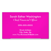 見事に生き生きとしたピンク色 マグネット名刺 (正面)