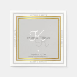 見事に細モノグラムのかい結婚披露宴 スタンダードカクテルナプキン