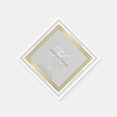 見事に細モノグラムのかい結婚披露宴 スタンダードカクテルナプキン (角)