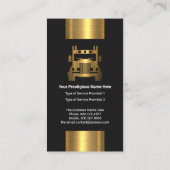 見事スタイリッシュな輝く金箔トラック運転手 名刺 (裏面)