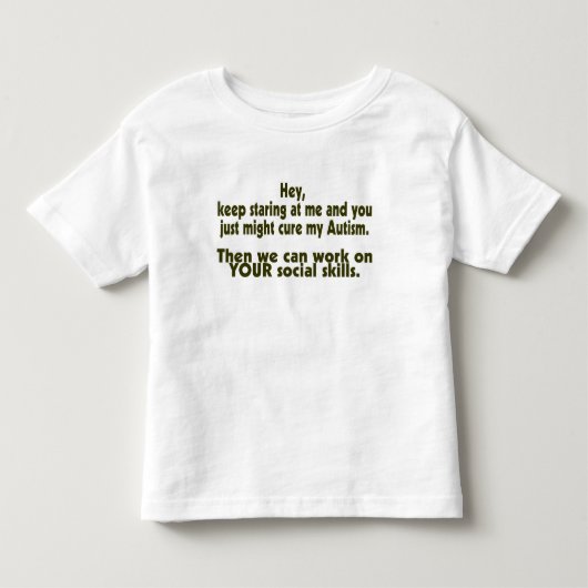 見保つめて君の社交術を勉強できる トドラーTシャツ (正面)