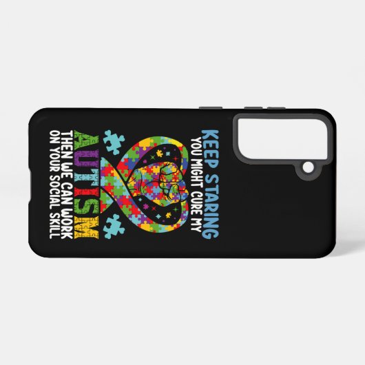 見保つめて見れば自閉症の意識が治るかもしれない SAMSUNG GALAXYケース (裏面横)