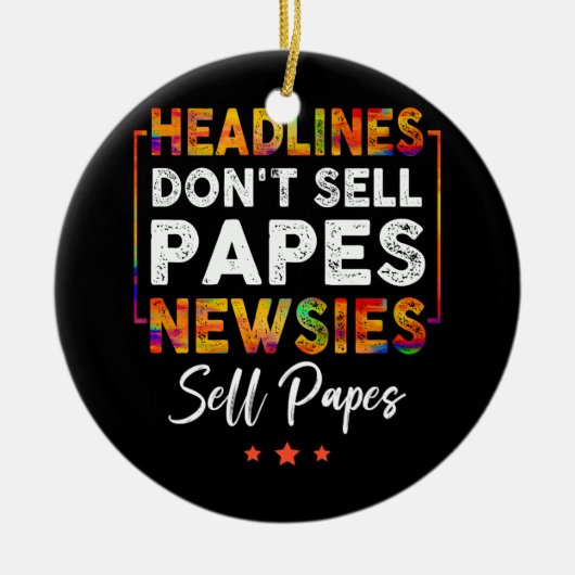 見出しDon_t紙を販売ニュージー紙を販売Papes Quot セラミックオーナメント (正面)