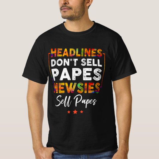 見出しDon_t紙を販売ニュージー紙を販売Papes Quot Tシャツ (正面)