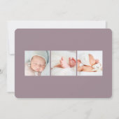 見出エレガントし |写真の誕生のお知らせ 案内状 (裏面)