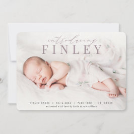 見出エレガントし |写真の誕生のお知らせ 案内状