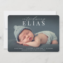 見出エレガントし |写真の誕生のお知らせ 案内状