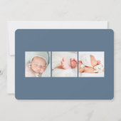 見出エレガントし |写真の誕生のお知らせ 案内状 (裏面)