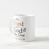 見守る神を信じよう クリスチャン向け励ましグッズ コーヒーマグカップ (正面左)