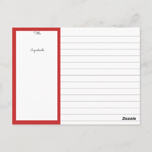 見店プレースフードキッチン料理レシピカード ポストカード (裏面)