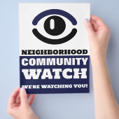 見張り番の目、近所の警告腕時計 チラシ (手)