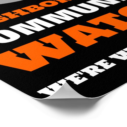 見張り番の目、近所の警告腕時計 ポスター (角)