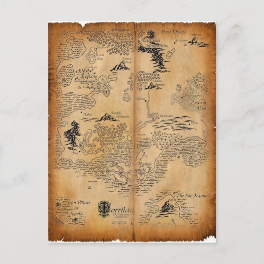見捨てられた大陸の地図 ポストカード (正面)