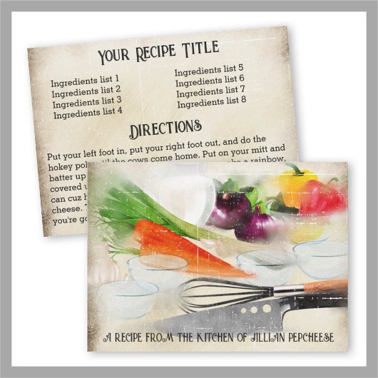 見瀬園プレースフード準備料理ディナーレシピカード 招待状