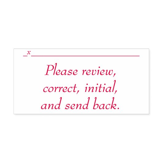 「見直し、訂正し、イニシャルし、送り返して下さい。」 セルフインキングスタンプ (デザイン)