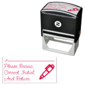 「見直し、訂正、イニシャルし、リターンする」 セルフインキングスタンプ (インサイチュ)