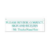 「見直し、訂正、署名、返却を願う」 セルフインキングスタンプ (デザイン)