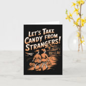 見知らぬ人からキャンディをヴィンテージハロウィン カード (黄色い花)