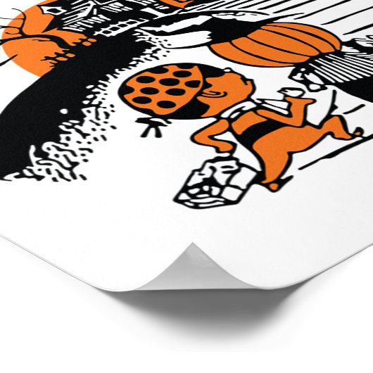 見知らぬ人からキャンディを取ろう面白いハロウィンボー ポスター (角)