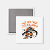 見知らぬ人からキャンディを取ろう面白いハロウィンボー マグネット (正面/裏面)
