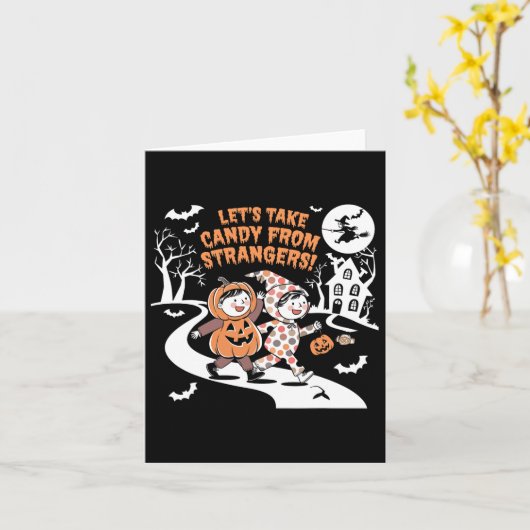 見知らぬ人からキャンディを取ろう面白いハロウィーン1 カード (黄色い花)