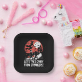 見知らぬ人からキャンディを奪う面白いハロウィン ペーパープレート (パーティー)