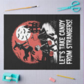 見知らぬ人からキャンディを奪う面白いハロウィン 薄葉紙 (クラフト)