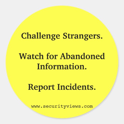 見知らぬ人に挑戦しなさい。 ラウンドシール (正面)