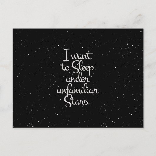 「見知らぬ星の下で眠りたい」夜空 ポストカード (正面)