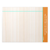 見積パーソナライズされたメモ帳、オレンジ、アクア ノートパッド (正面)