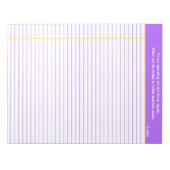 見積パーソナライズされたメモ帳、紫と黄 ノートパッド (正面)