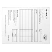 見積型枠 | 白黒ミニマル引用文 ノートパッド (正面)