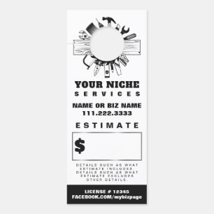 *~*見積引用文取引大工QR木工具 ドアノブサイン