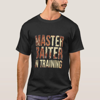見習いベテランエサ付け職人 釣り Tシャツ