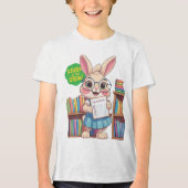 🐰📚 見習い司書の星 - ウサギ版 トライブレンドTシャツ (正面)