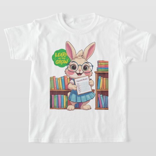 🐰📚 見習い司書スター - ウサギ・エディション Tシャツ (レイダウン)