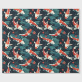 見苦しくないコイ魚の模様 ラッピングペーパー (フラット)