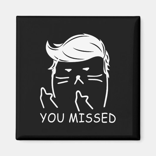 見逃したかも!トランプ2024面白ネコ マグネット (正面)