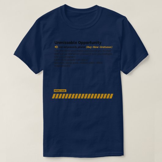 見逃せない機会おもしろいの分類された広告買車 Tシャツ (デザイン正面)