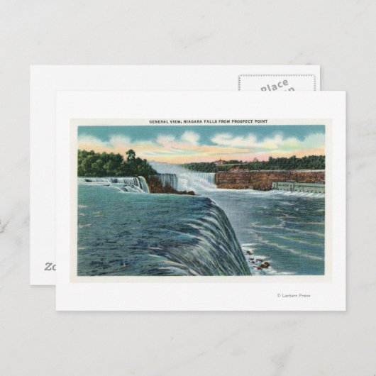 見通しポイントからのナイアガラ滝の表示 ポストカード (正面/裏面)