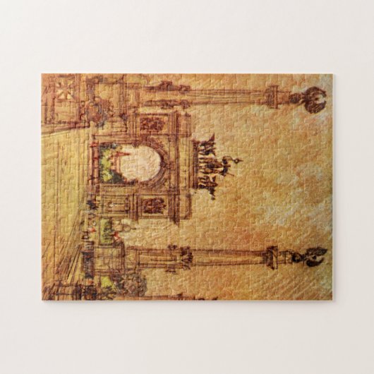 見通し公園のアーチのニューヨークシティのヴィンテージ ジグソーパズル (横)