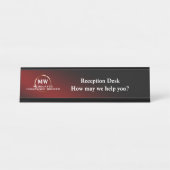 規制された保険ブローカー、信頼できるリングや輪ロゴ デスクネームプレート (正面)