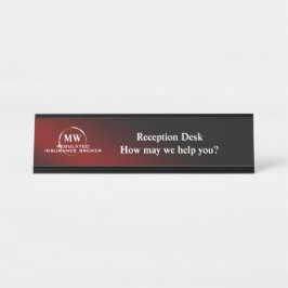 規制された保険ブローカー、信頼できるリングや輪ロゴ デスクネームプレート