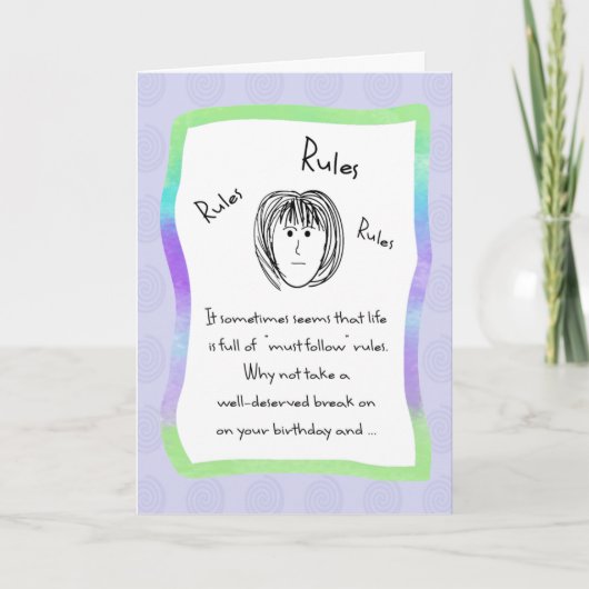 規則がない誕生日 カード (正面)