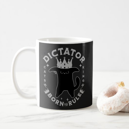規則生まれへ |猫おもしろいデザイン コーヒーマグカップ (ドーナツ)