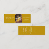 規則的な名刺を読んでいる女性 スキニー名刺 (正面/裏面)