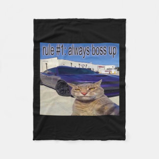 規則1常にボスアップCatおもしろいミーム男性へWom フリースブランケット